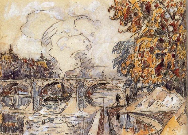 Bridge and station, Paul Signac